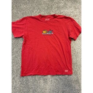Life is Good Bed and Breakfast Graphic T-Shirt Red‎ Mens Size L